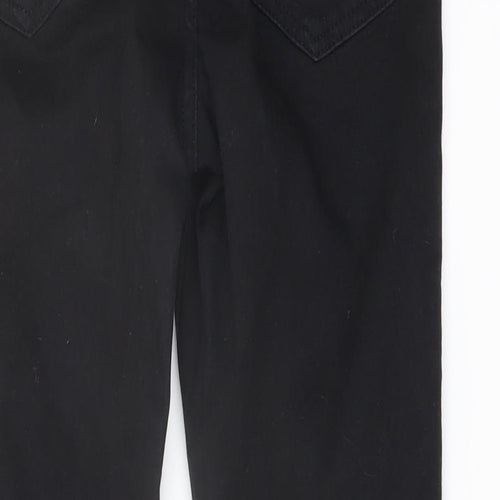 Topshop Womens Black Cotton Skinny Jeans Size 28 in L24 in Regular Button
