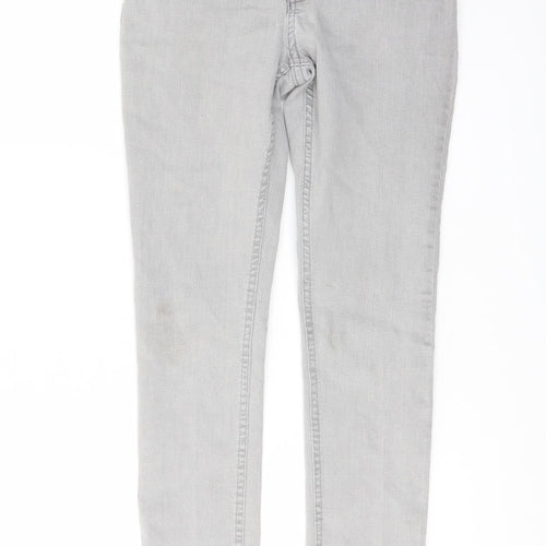 H&, Girls Grey Cotton Skinny Jeans Size 10-11 Years Regular Button