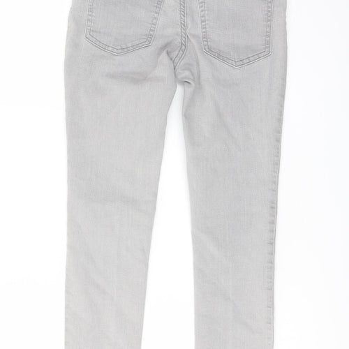 H&, Girls Grey Cotton Skinny Jeans Size 10-11 Years Regular Button