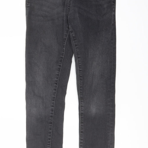 Zara Womens Grey Cotton Skinny Jeans Size 10 L27 in Regular Button