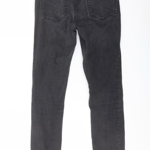 Zara Womens Grey Cotton Skinny Jeans Size 10 L27 in Regular Button