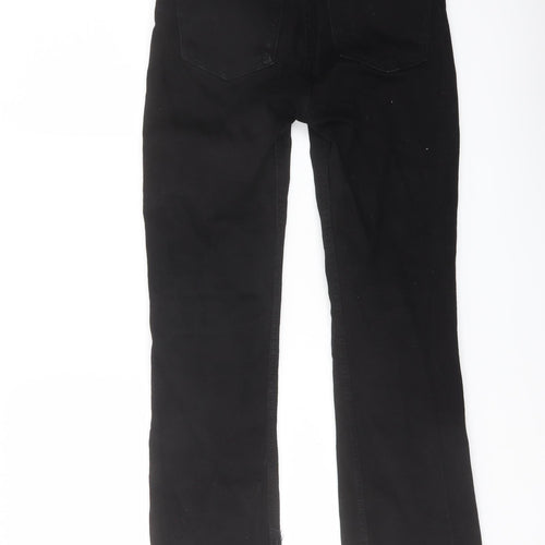 Zara Womens Black Cotton Bootcut Jeans Size 6 L26 in Regular Button