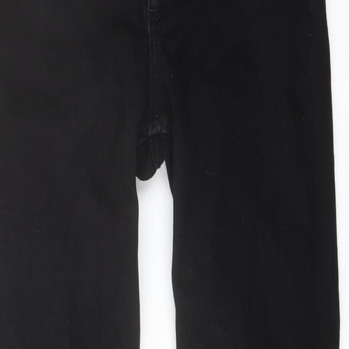 Zara Womens Black Cotton Bootcut Jeans Size 6 L26 in Regular Button