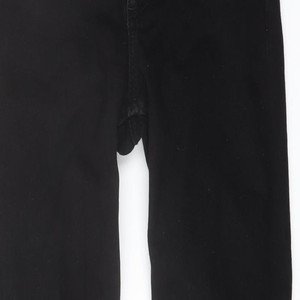 Zara Womens Black Cotton Bootcut Jeans Size 6 L26 in Regular Button