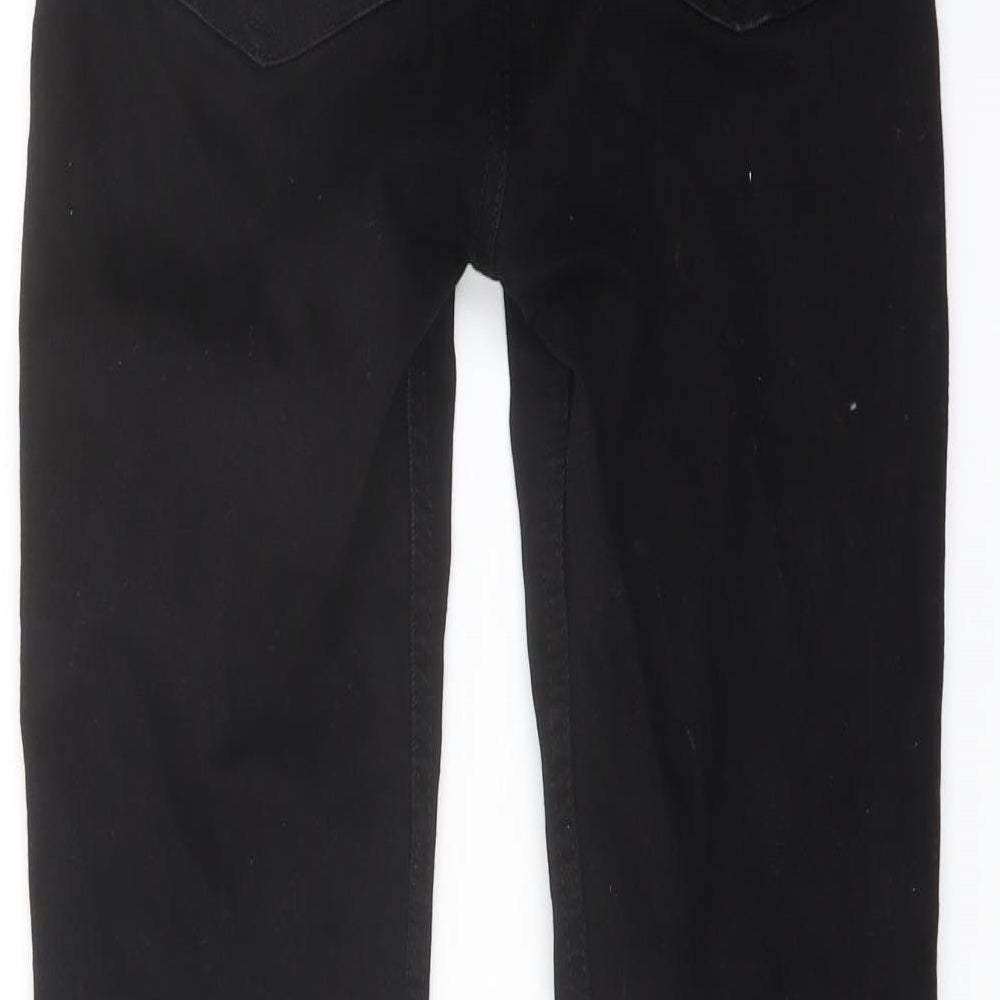 Zara Womens Black Cotton Bootcut Jeans Size 6 L26 in Regular Button