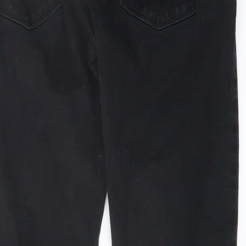 NEXT Mens Black Cotton Straight Jeans Size 32 in L30 in Slim Button