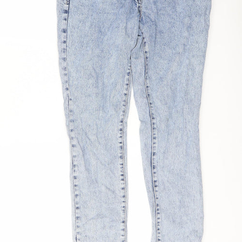 NEXT Womens Blue Cotton Straight Jeans Size 10 L27 in Regular Button