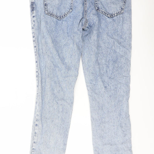 NEXT Womens Blue Cotton Straight Jeans Size 10 L27 in Regular Button