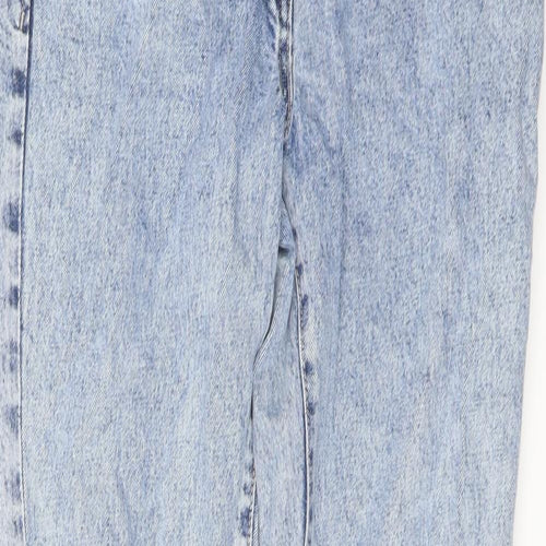 NEXT Womens Blue Cotton Straight Jeans Size 10 L27 in Regular Button