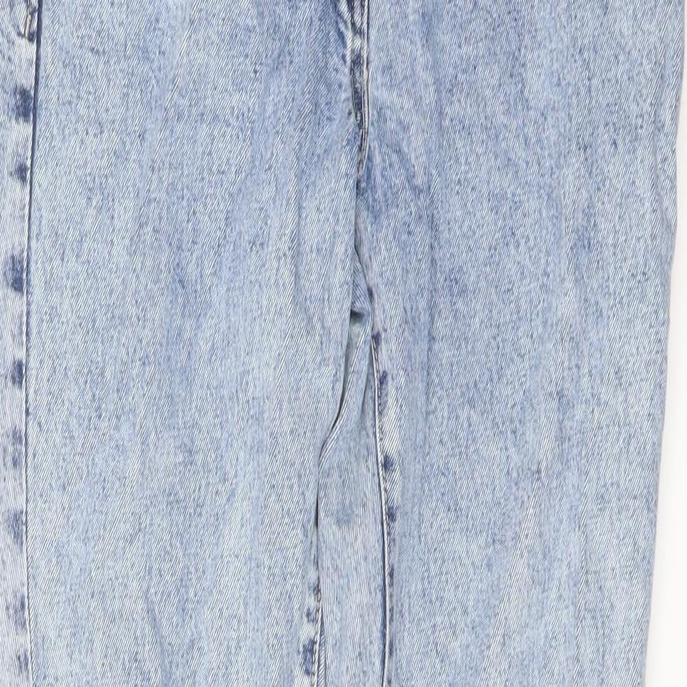 NEXT Womens Blue Cotton Straight Jeans Size 10 L27 in Regular Button