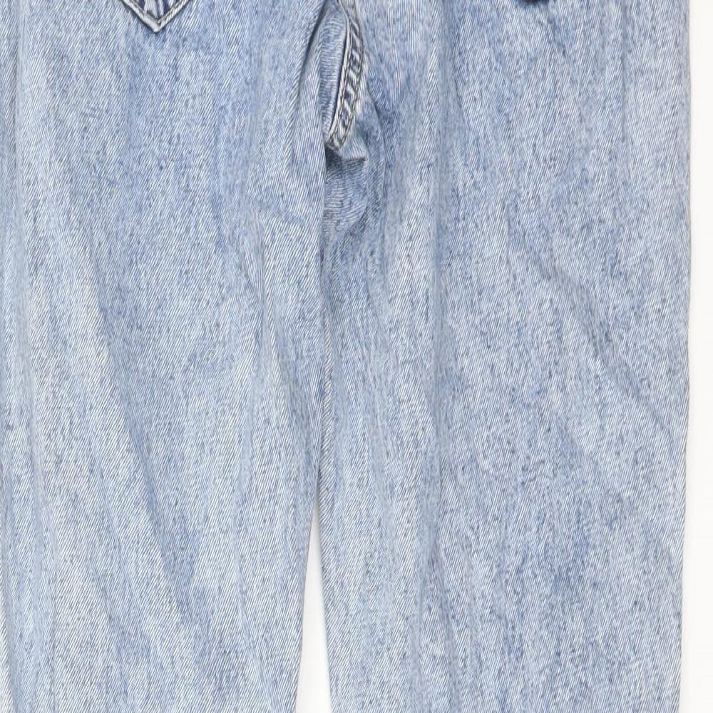 NEXT Womens Blue Cotton Straight Jeans Size 10 L27 in Regular Button