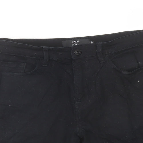 NEXT Mens Black Cotton Bermuda Shorts Size 32 in L9 in Regular Button