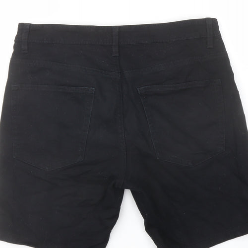 NEXT Mens Black Cotton Bermuda Shorts Size 32 in L9 in Regular Button