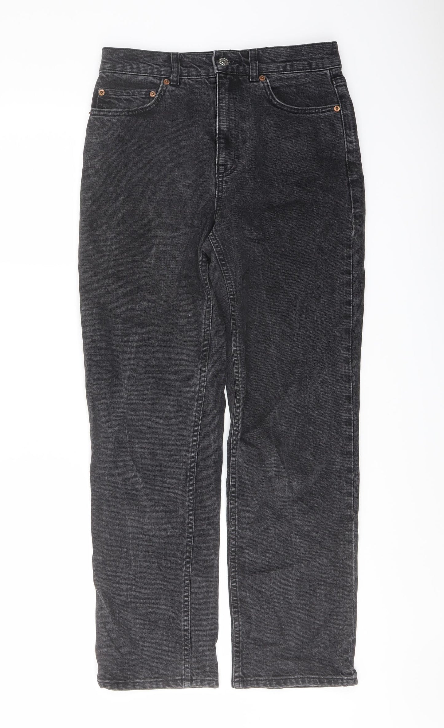 ASOS Womens Grey Cotton Mom Jeans Size 28 in L28 in Regular Button