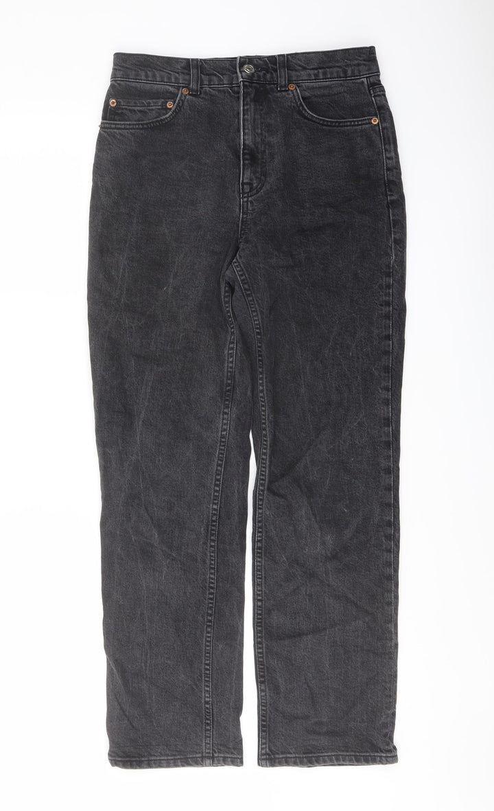ASOS Womens Grey Cotton Mom Jeans Size 28 in L28 in Regular Button