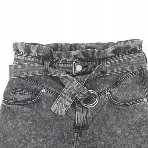 H&, Womens Grey Cotton A-Line Skirt Size 10 Button
