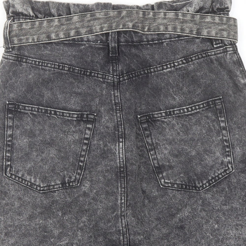 H&, Womens Grey Cotton A-Line Skirt Size 10 Button