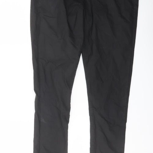 Topshop Womens Black Cotton Trousers Size 30 in L31 in Regular Button