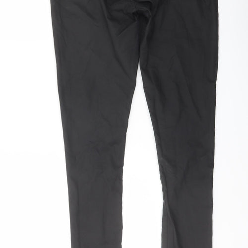 Topshop Womens Black Cotton Trousers Size 30 in L31 in Regular Button