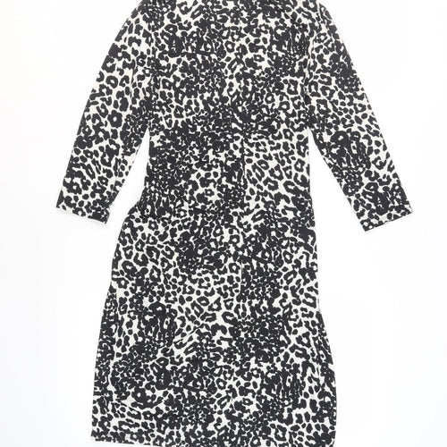 Debenhams Women's Black Animal Print Wrap Dress