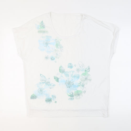 Bm Women's White Floral T-Shirt Size 18