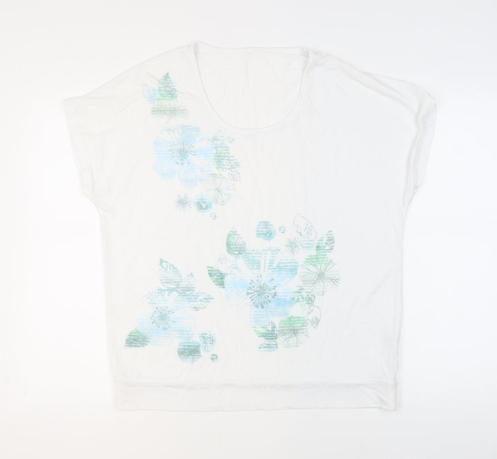 Bm Women's White Floral T-Shirt Size 18