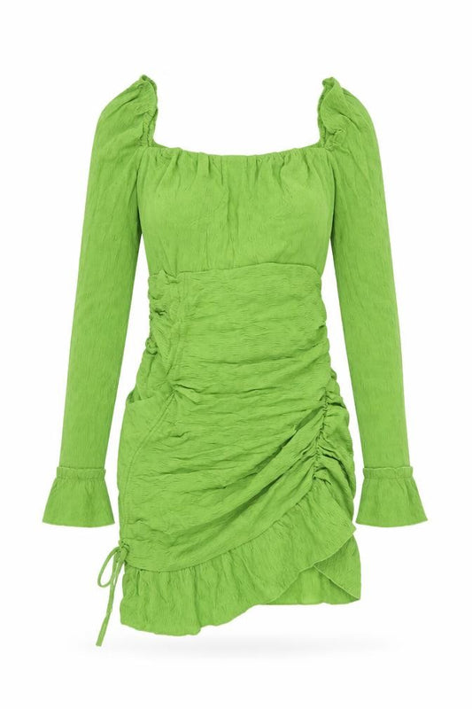 Front view of PRETTYLITTLETHING Women’s Green Bodycon Dress, size UK 12