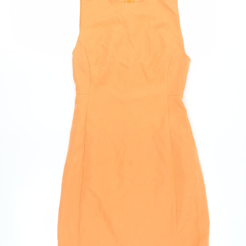 Stradivarius Women's Orange Sheath Dress Size 6