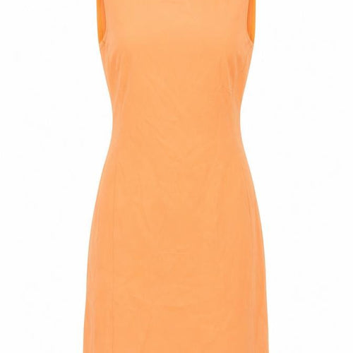 Stradivarius Women Orange Sheath Dress S Sleeveless