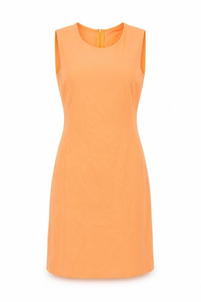 Stradivarius Women Orange Sheath Dress S Sleeveless