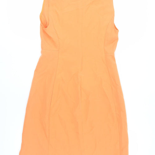 Stradivarius Women Orange Sheath Dress S Sleeveless