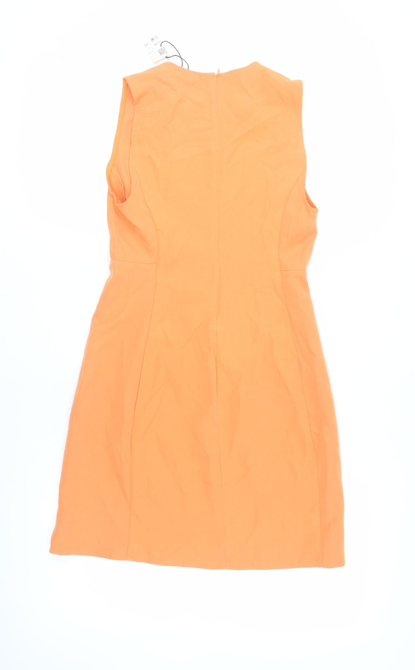 Stradivarius Women Orange Sheath Dress S Sleeveless