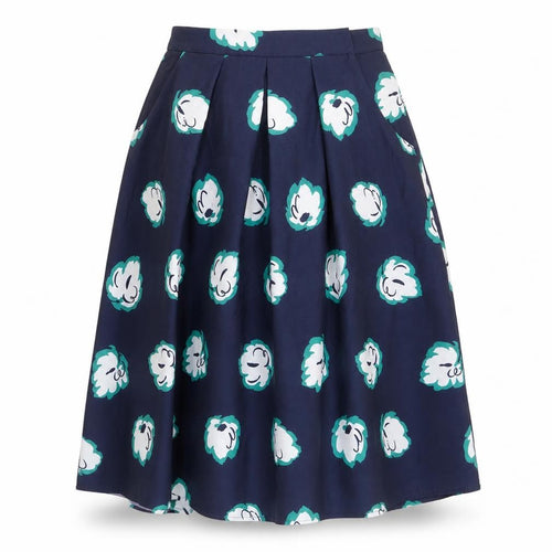 Marks and Spencer Women's Blue Floral Pleated Skirt Size 12