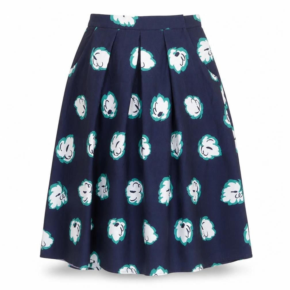 Marks and Spencer Women's Blue Floral Pleated Skirt Size 12