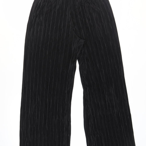 Boohoo Women's Black Wide-Leg Trousers Size 14