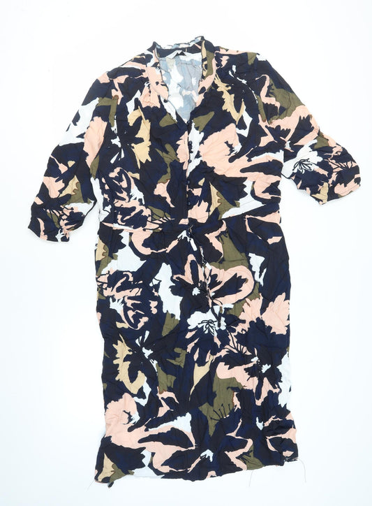 Kaleidoscope Women's Floral Midi Shirt Dress Size 14