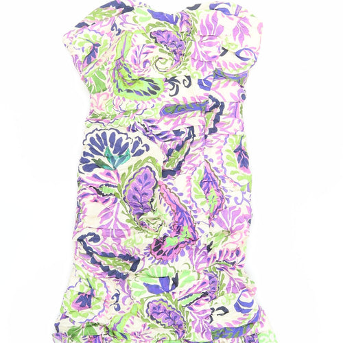 Zara Women's Multicoloured Strapless Bodycon Dress M