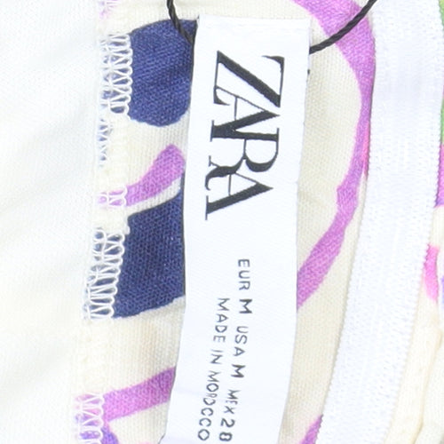 Zara Women's Multicoloured Strapless Bodycon Dress M