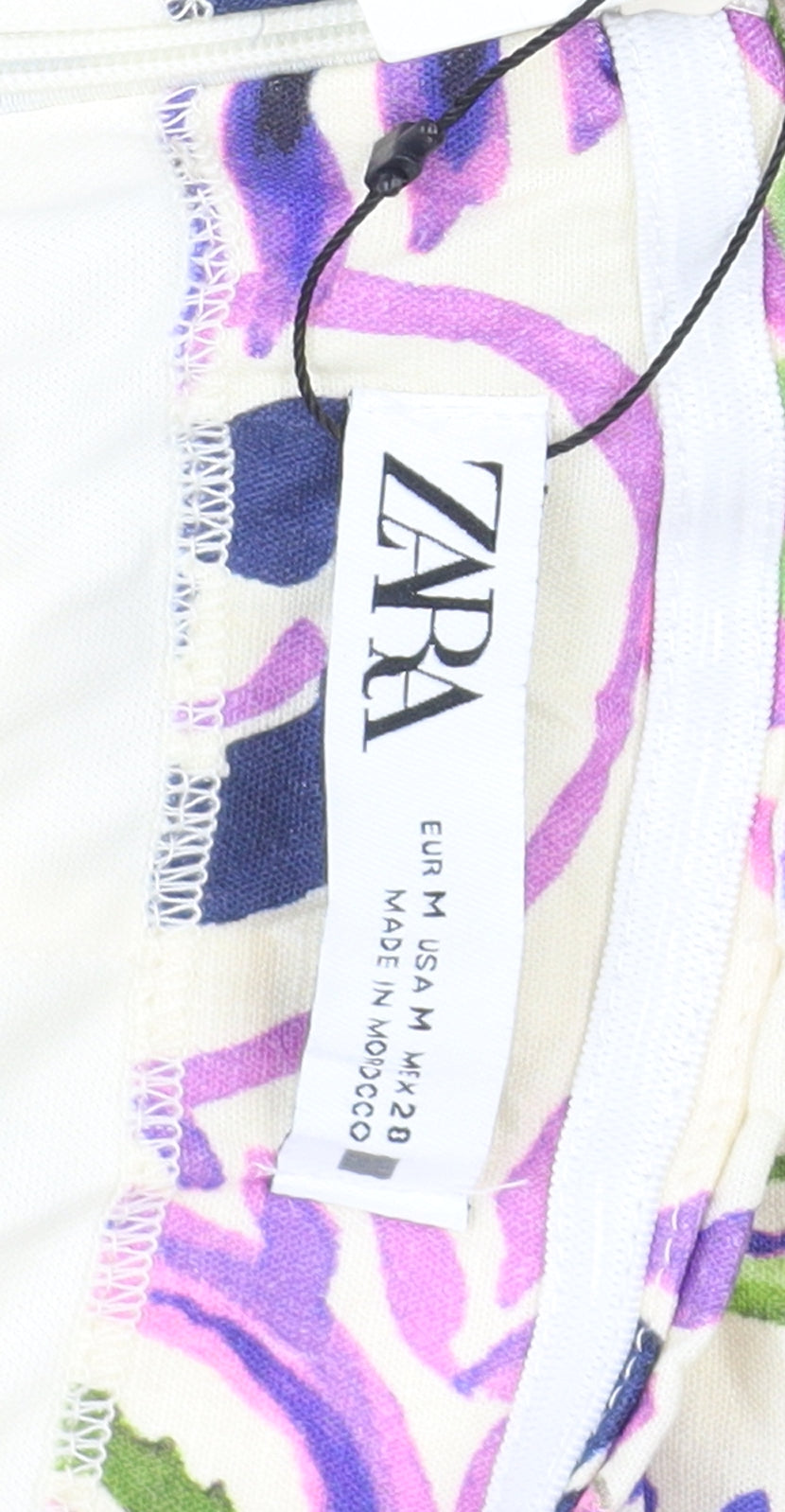 Zara Women's Multicoloured Strapless Bodycon Dress M