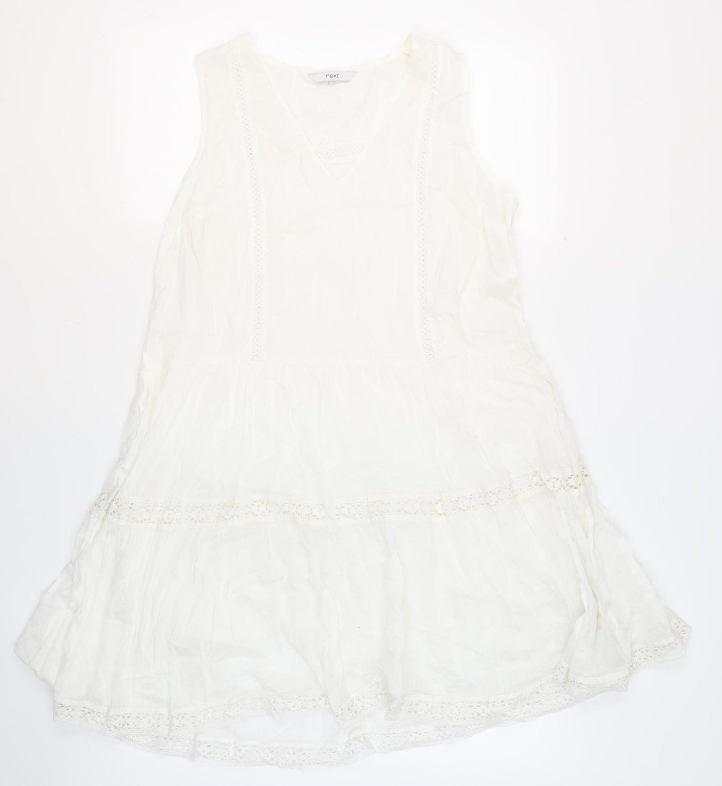 Next Women's Ivory Sleeveless Dress Size 16