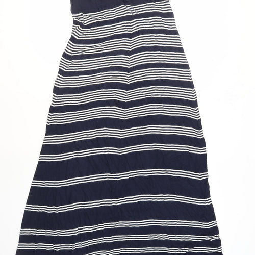 Fat Face Women's Blue Maxi Dress Viscose Striped Size 14