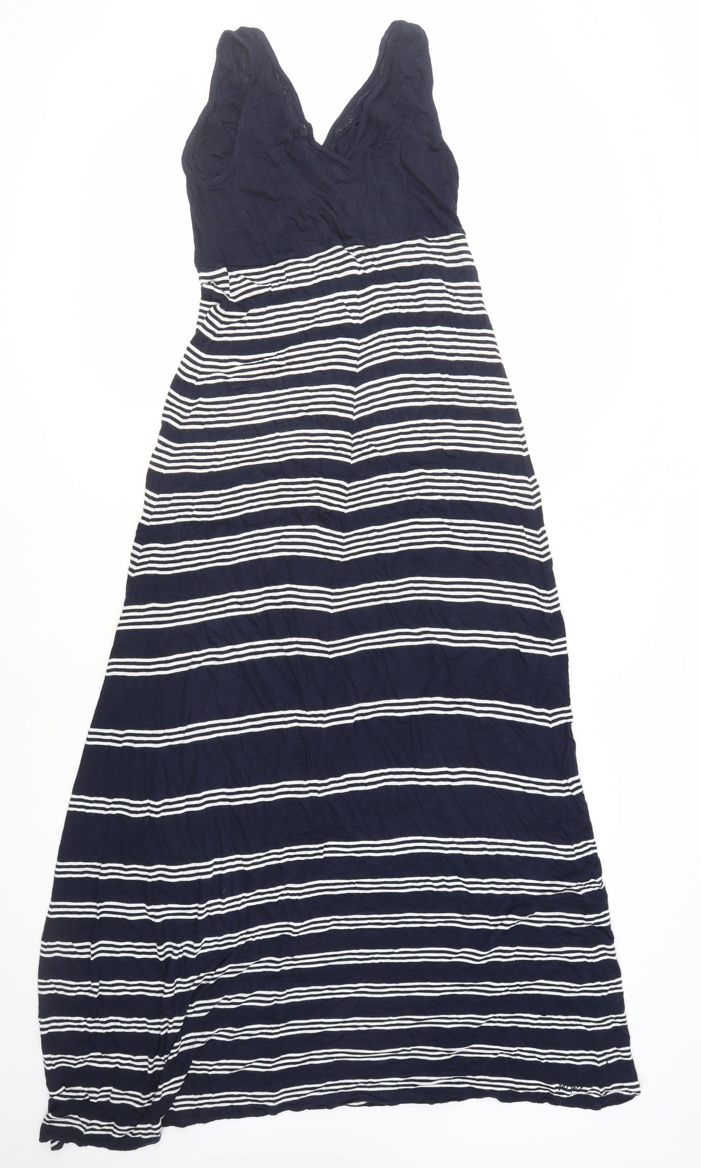 Fat Face Women's Blue Maxi Dress Viscose Striped Size 14