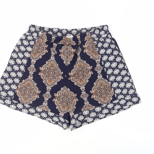 H&M Women’s Blue Paisley Culotte Shorts, Size 8