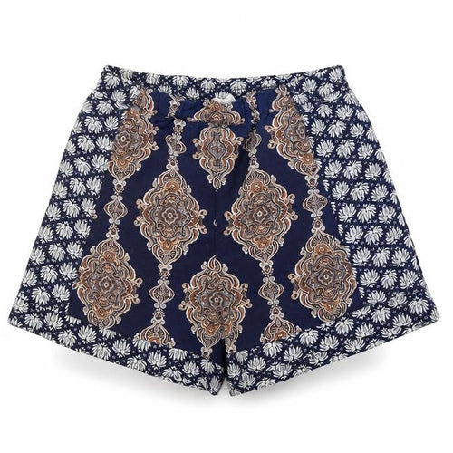 H&M Women’s Blue Paisley Culotte Shorts, Size 8
