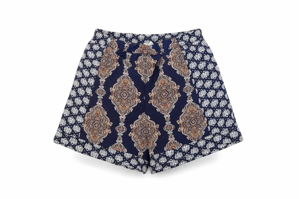 H&M Women’s Blue Paisley Culotte Shorts, Size 8