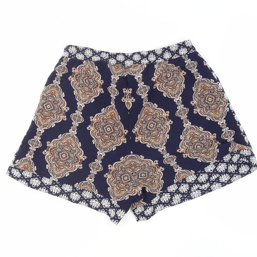 H&M Women’s Blue Paisley Culotte Shorts, Size 8