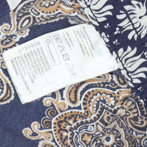 H&M Women’s Blue Paisley Culotte Shorts, Size 8