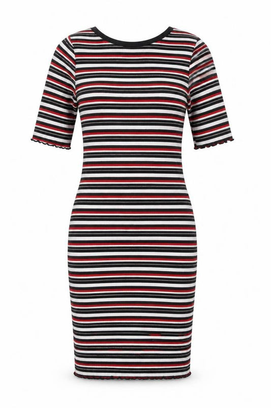 Front view of New Look Women's Striped Bodycon Dress, size 8