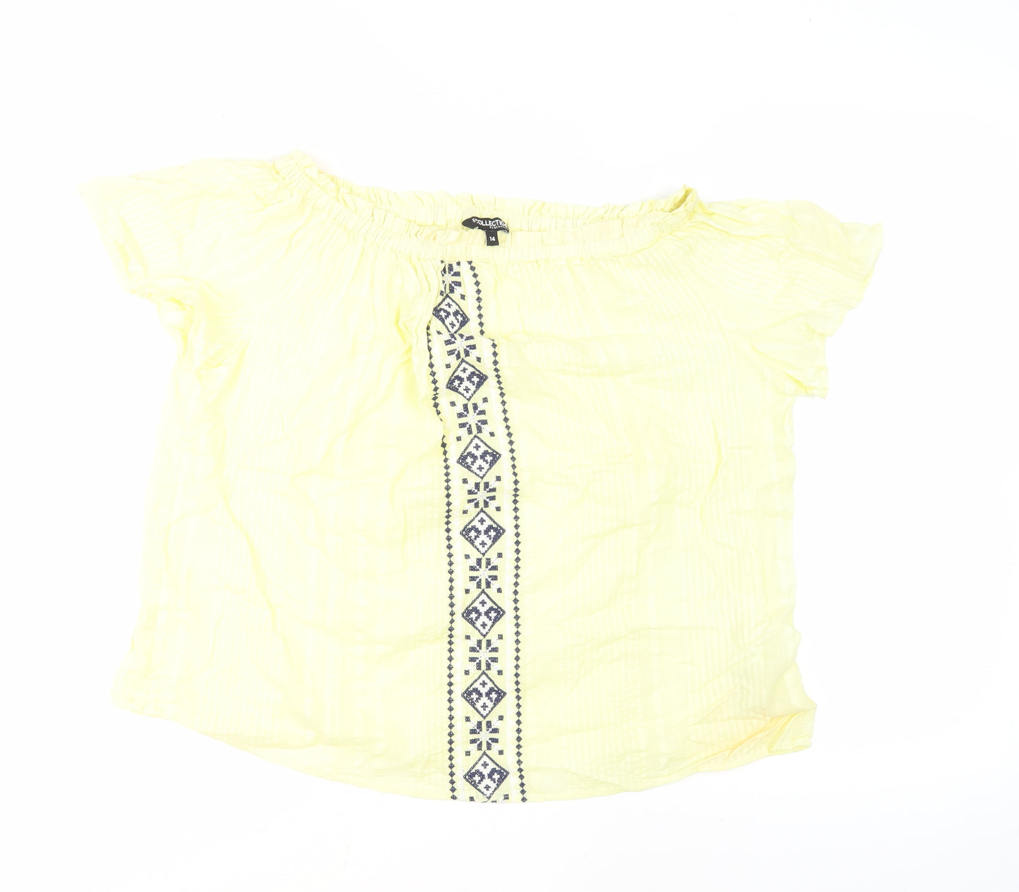 Debenhams Women Yellow Blouse Size 14 Bohemian Style