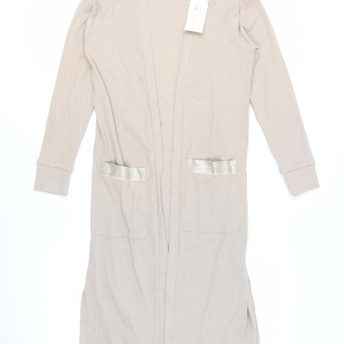 River Island Women's Beige Long Coatigan Size S Petites
